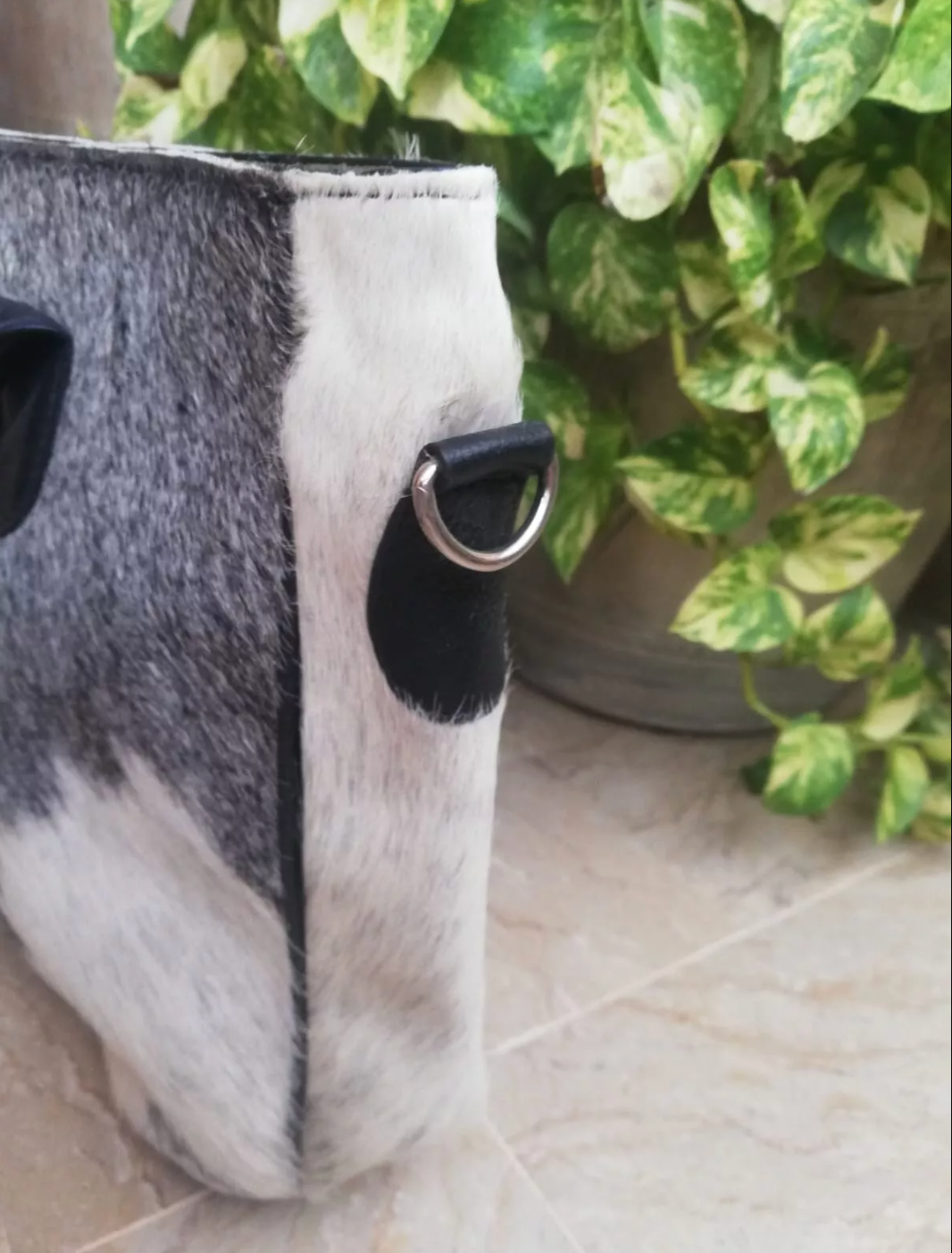 Hair On Cowhide Grey Tote Bag