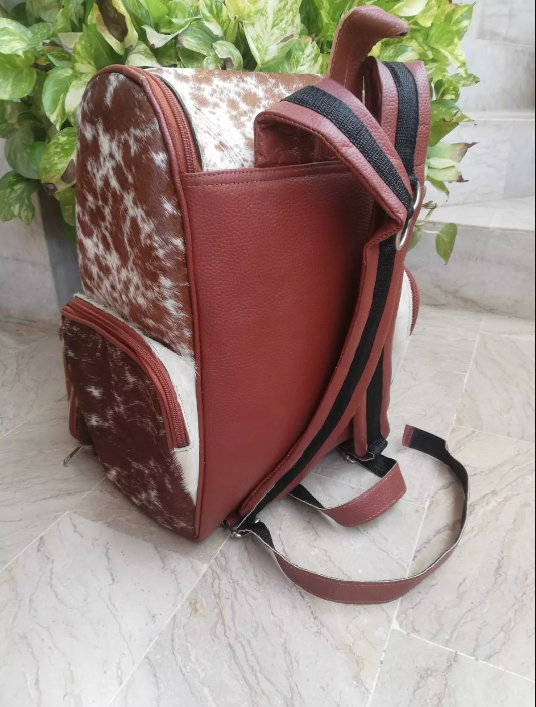 Hair On Cowhide School Backpack
