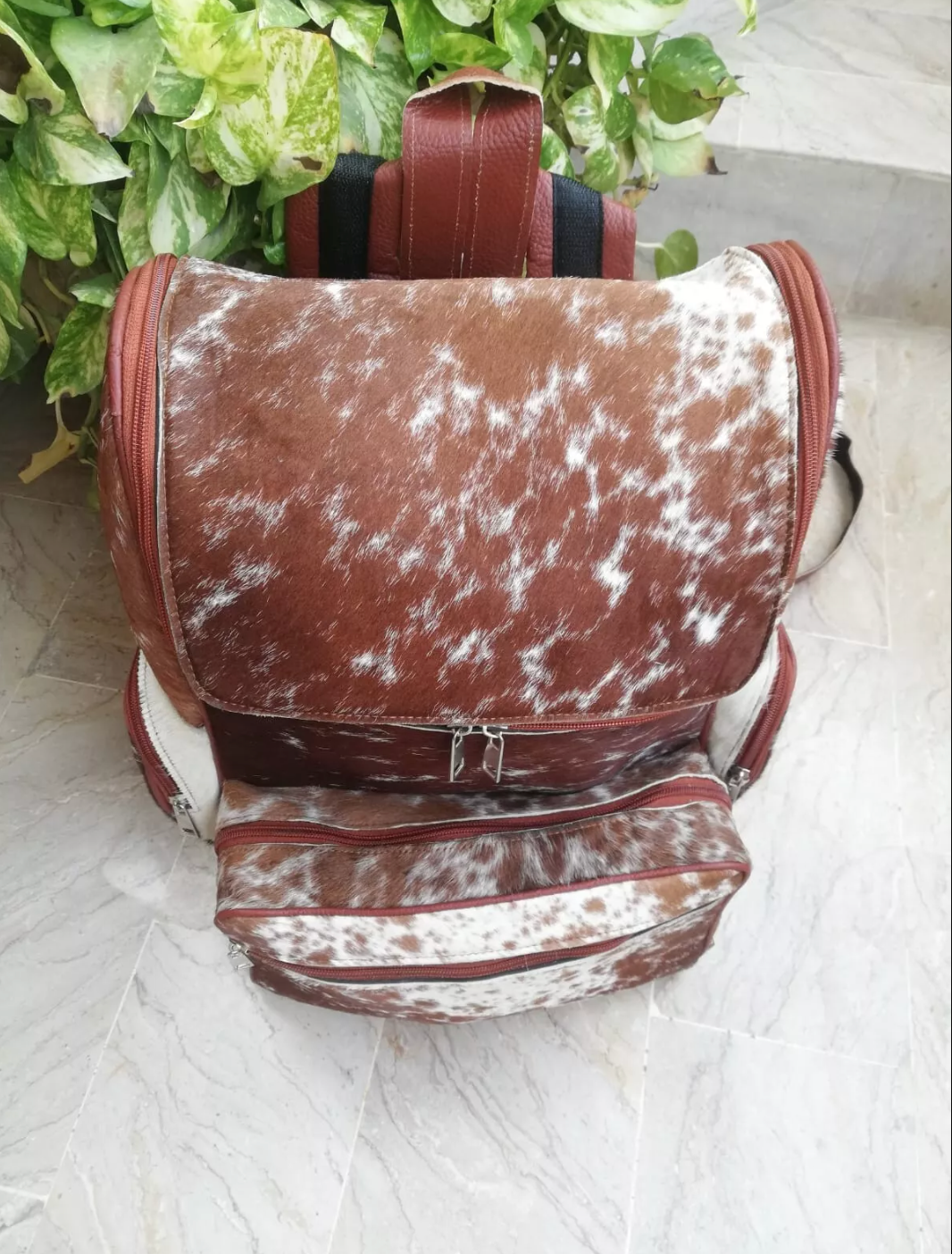 Hair On Cowhide School Backpack