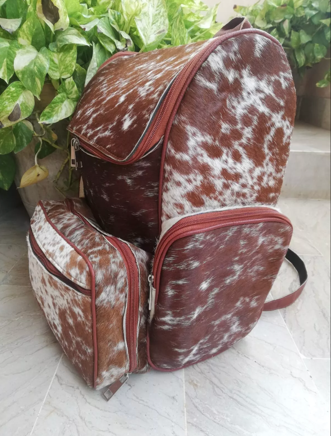 Hair On Cowhide School Backpack