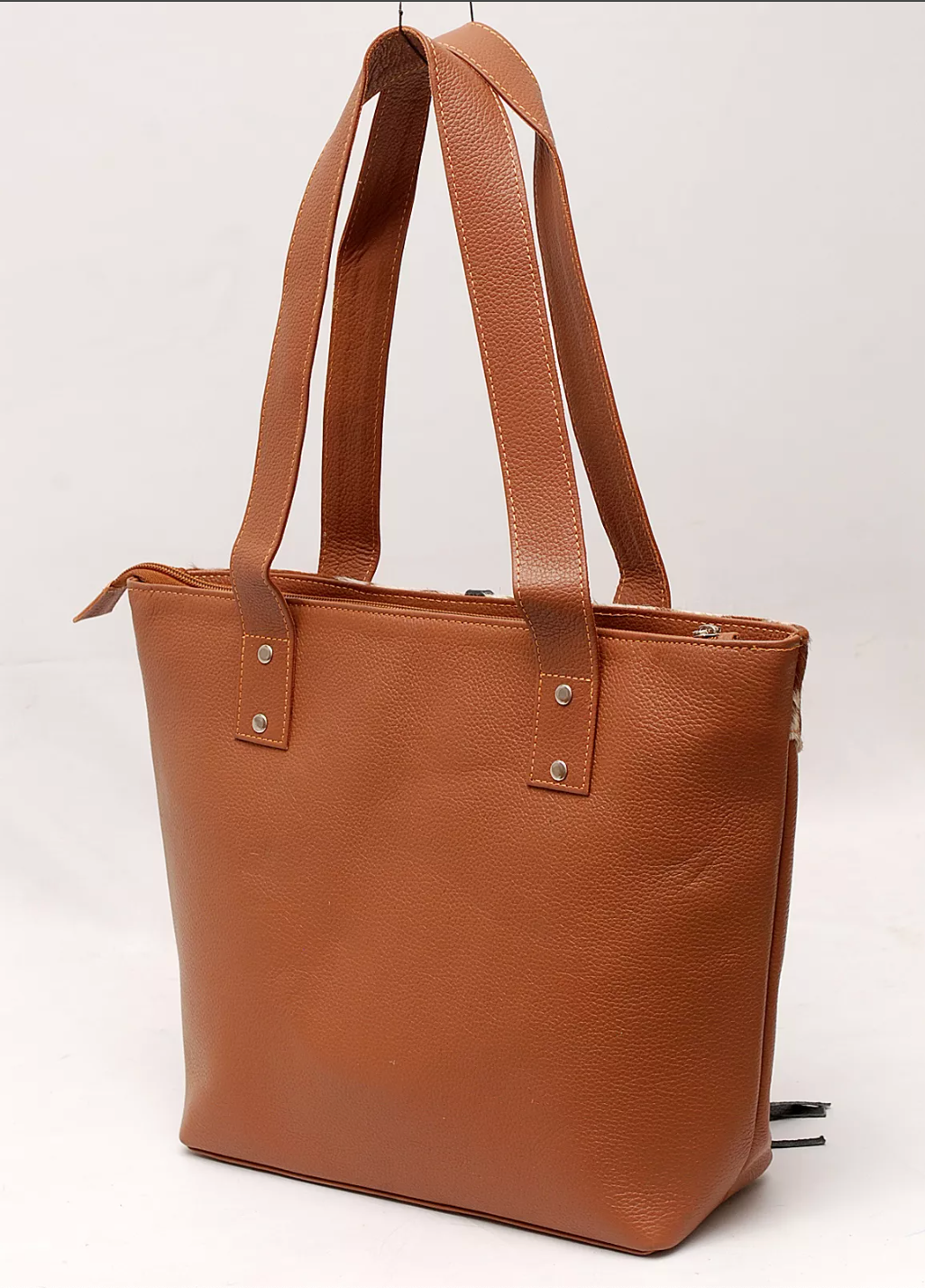 Hair On Cowhide Leather Shoulder Purse With Fringe