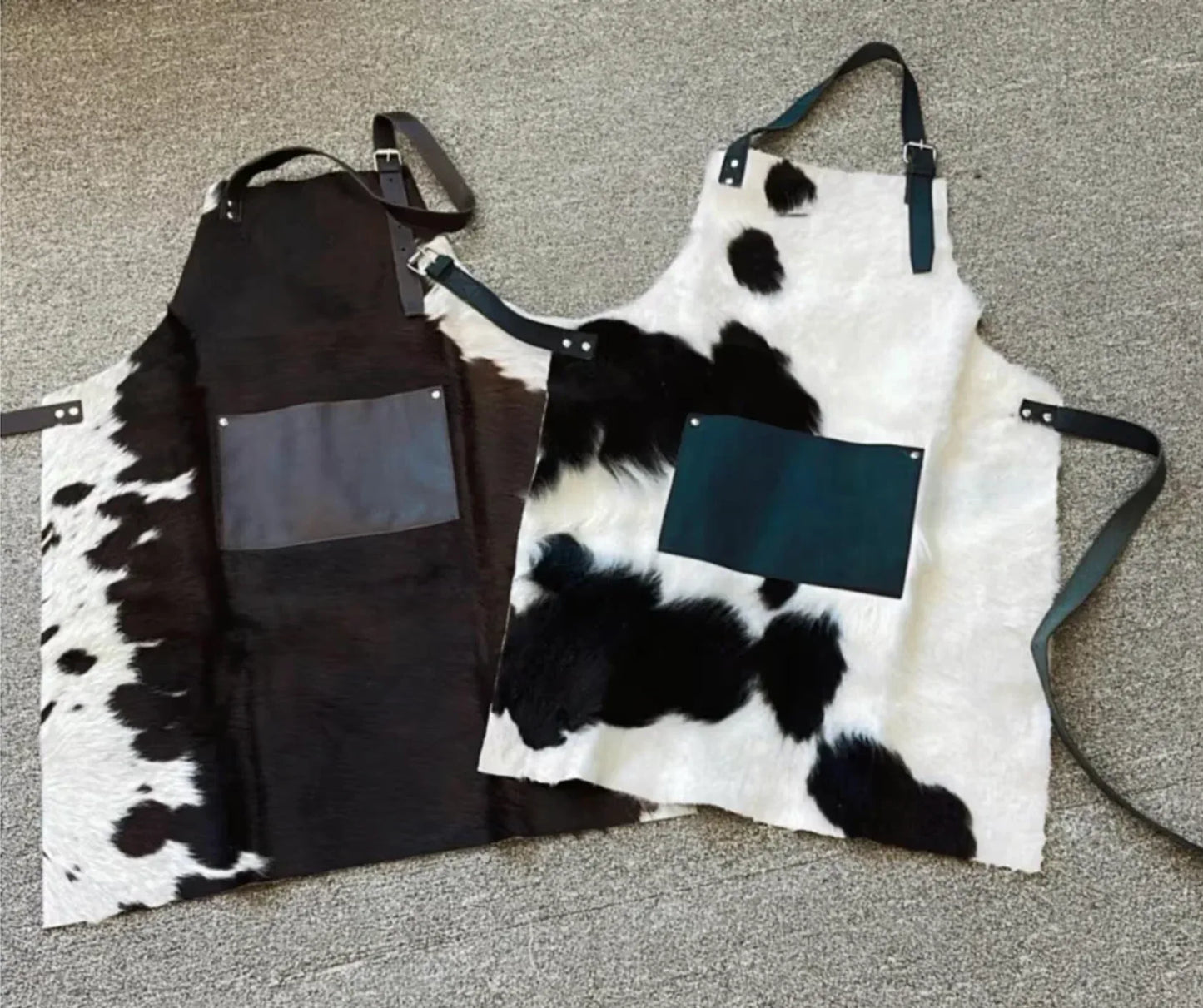 Cowhide Leather Apron Hair On Hide Cooking Work Apron
