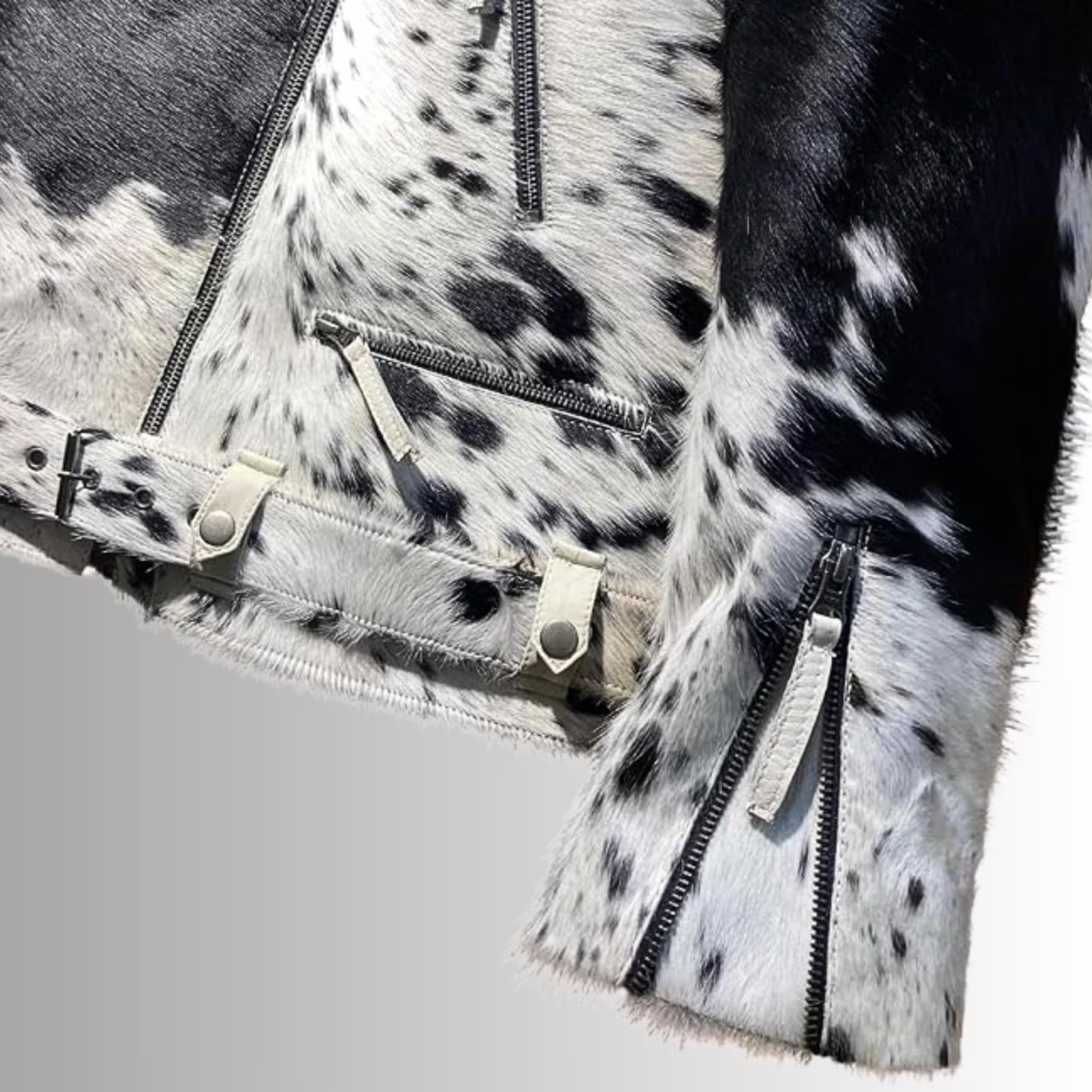 Cow Skin Jacket Black White