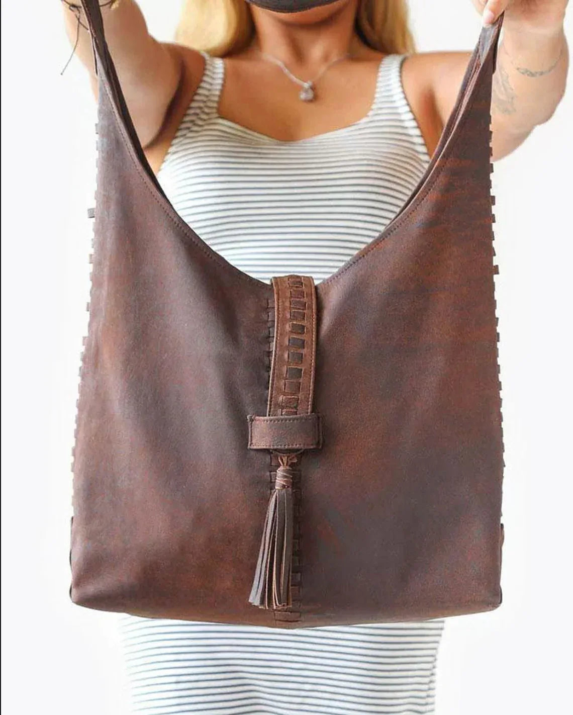 Genuine Leather Women's Boho Tote Bag