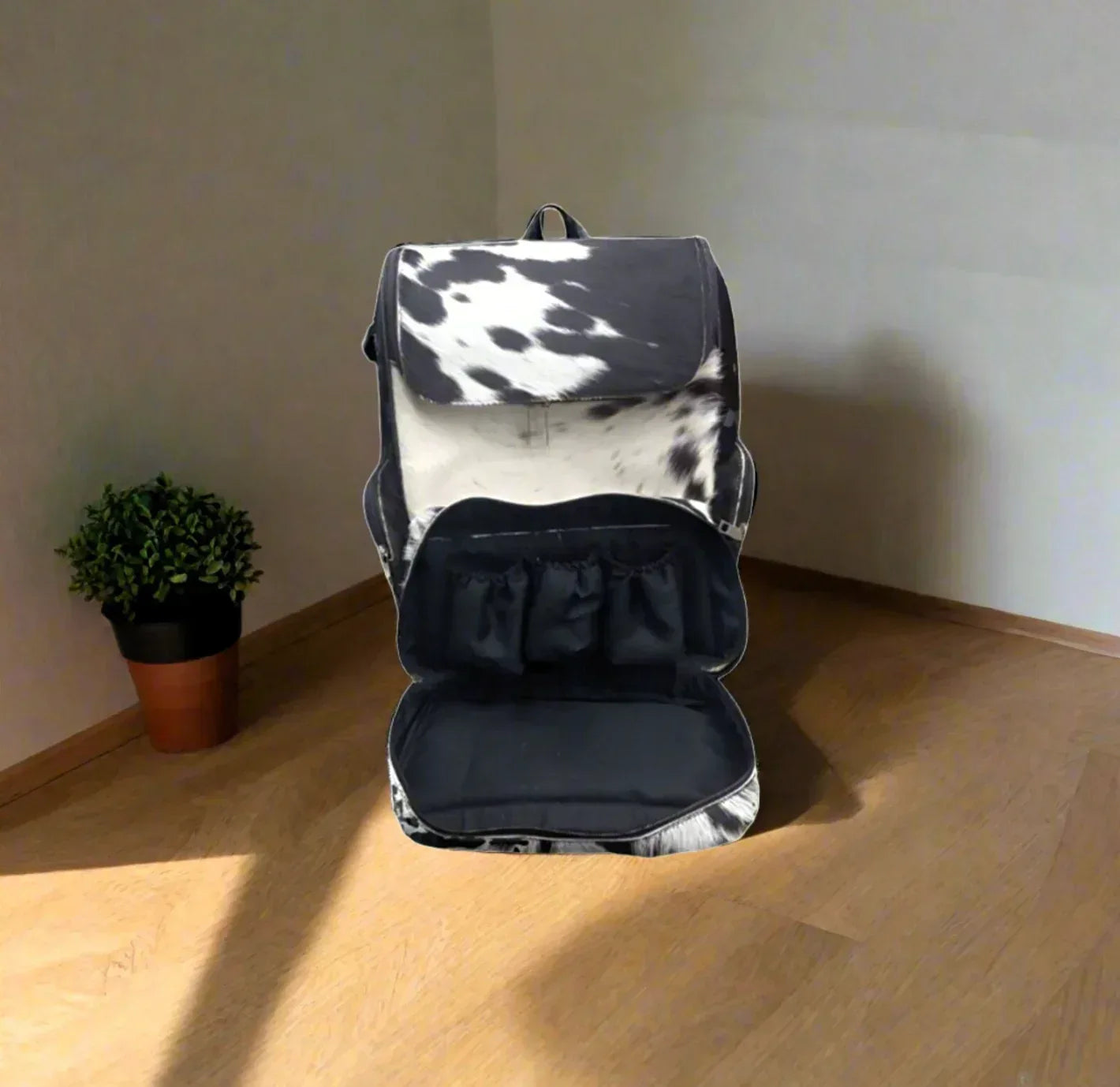 Hair On Cowhide Diaper Backpack Bag