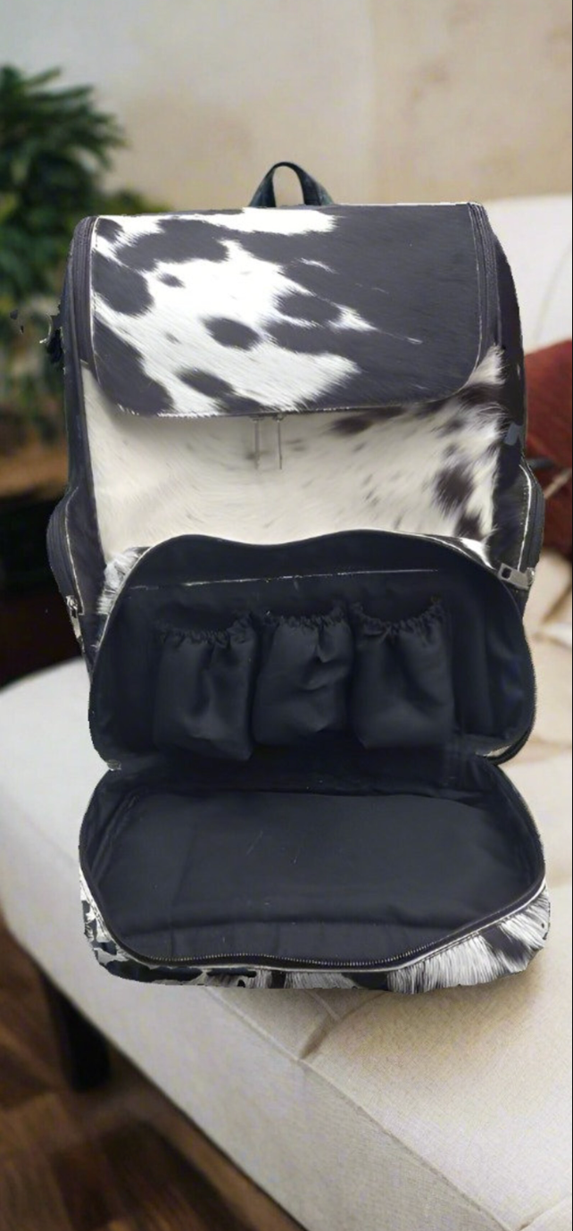 Hair On Cowhide Diaper Backpack Bag