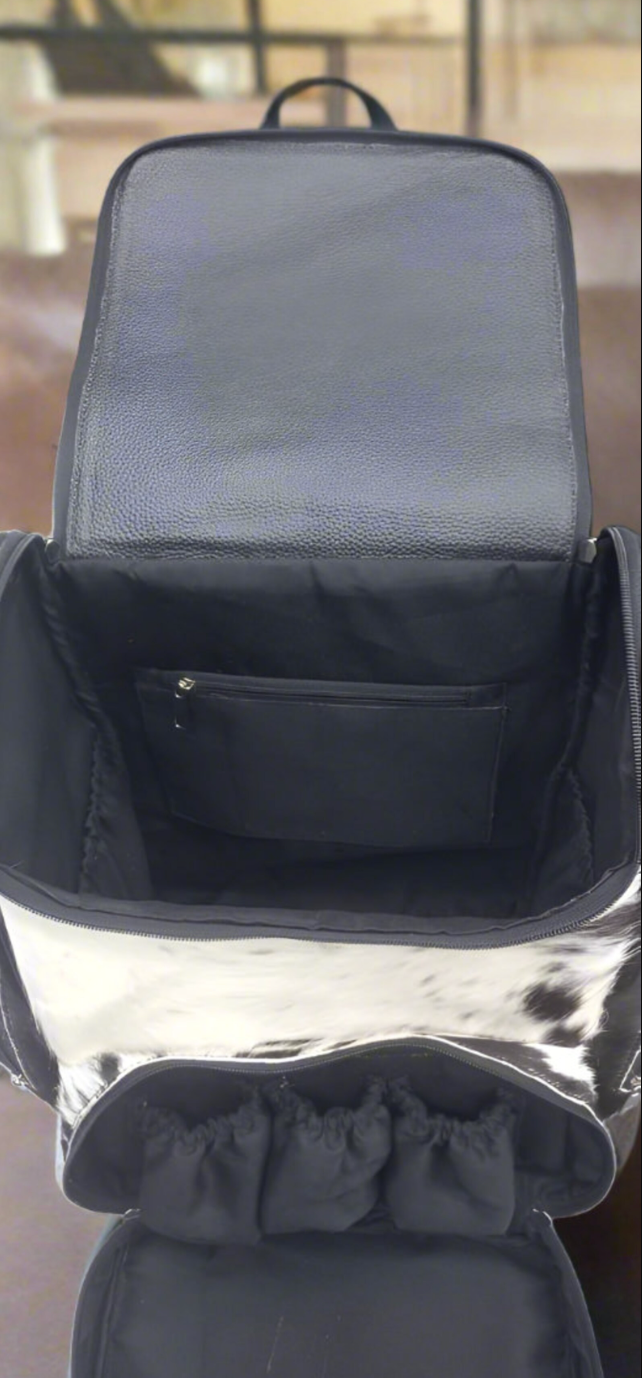 Hair On Cowhide Diaper Backpack Bag