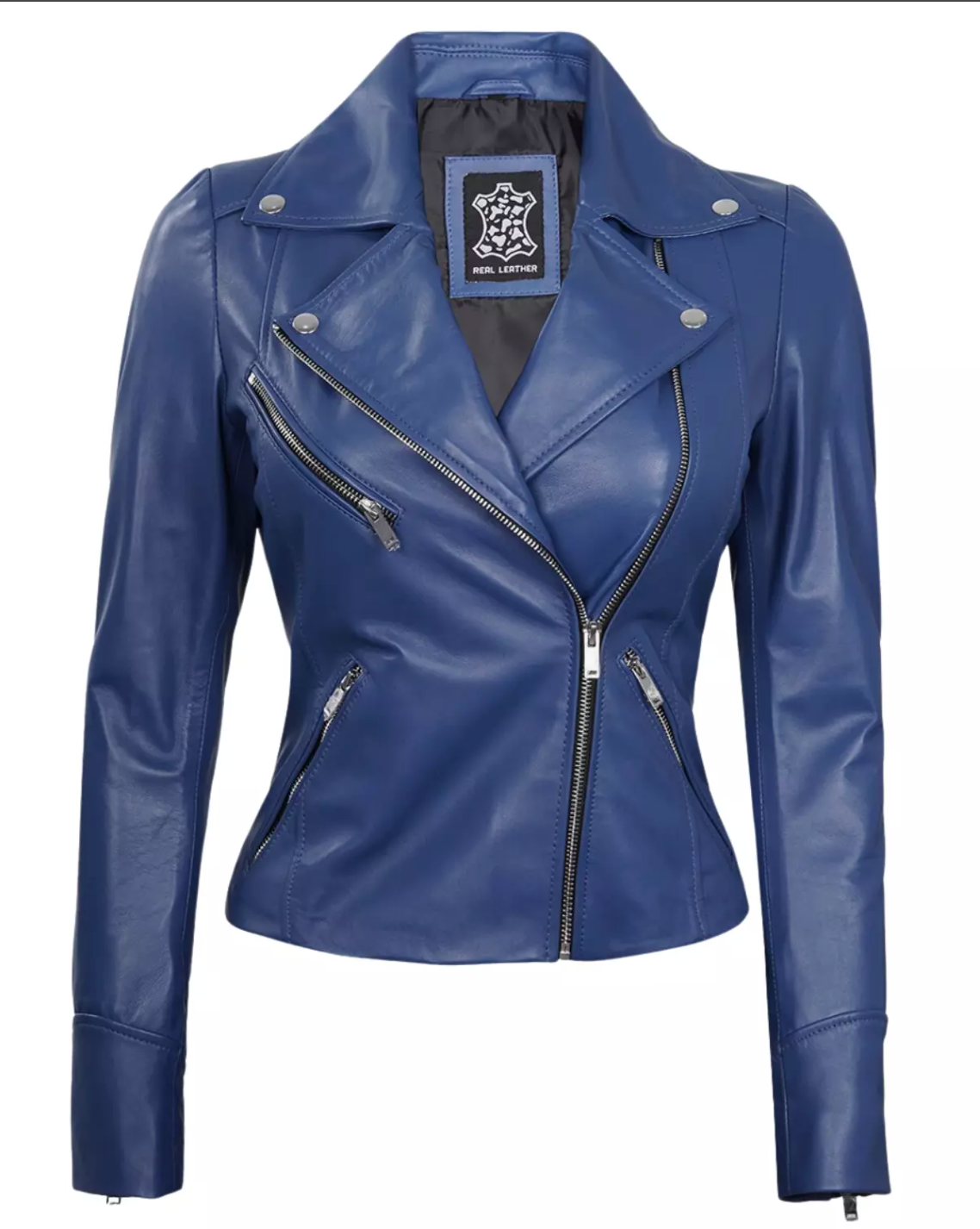 Women's Real Leather Moto Biker Jacket