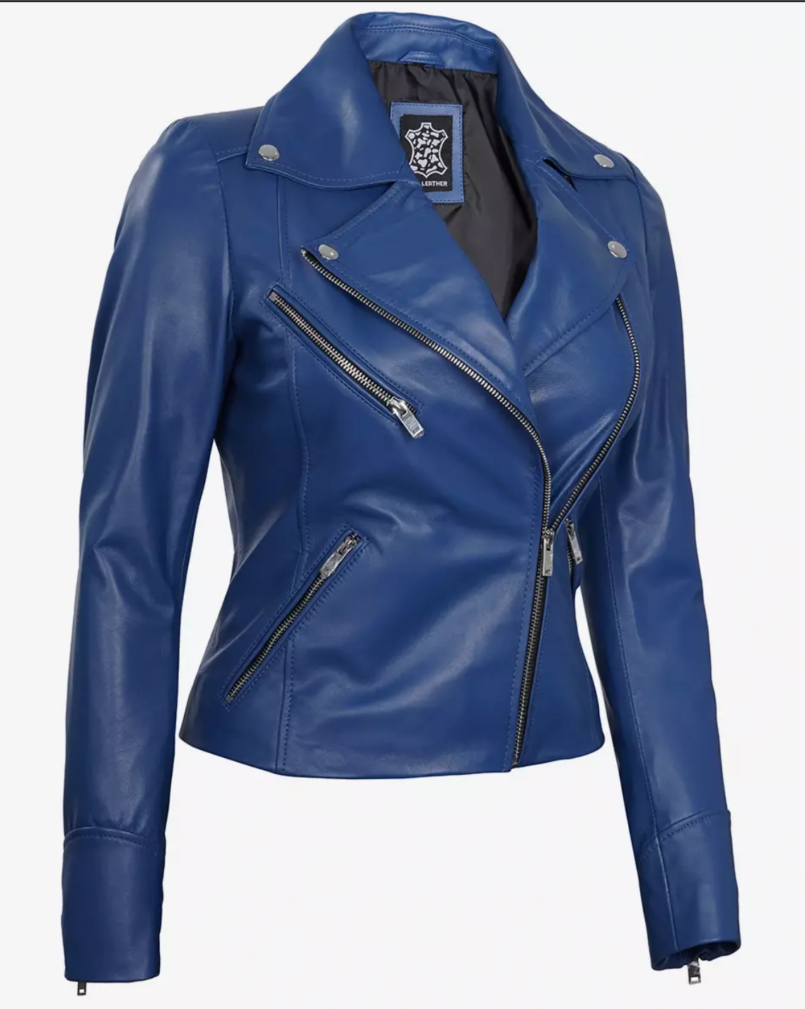 Women's Real Leather Moto Biker Jacket