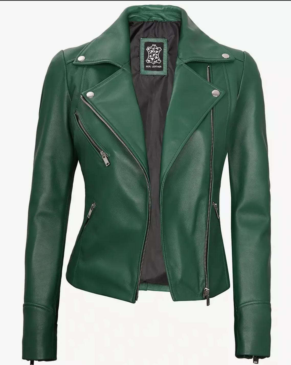 Women's Real Leather Moto Biker Jacket