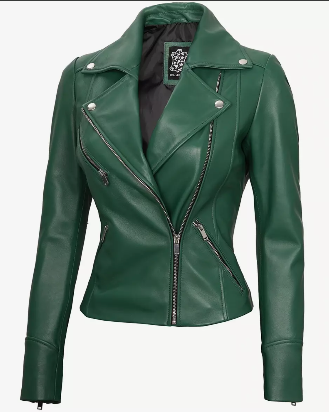 Women's Real Leather Moto Biker Jacket