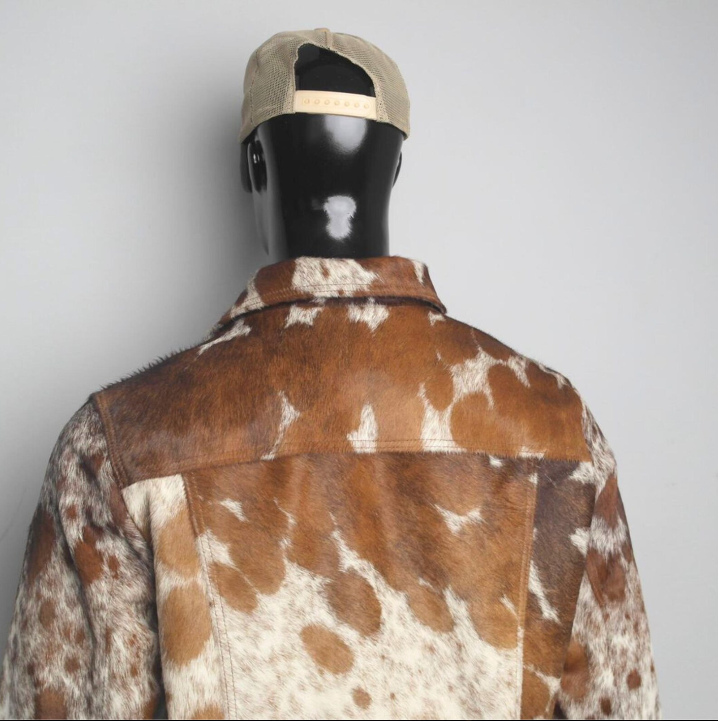 Brown White Cowhide Jacket Hair On Cow Skin