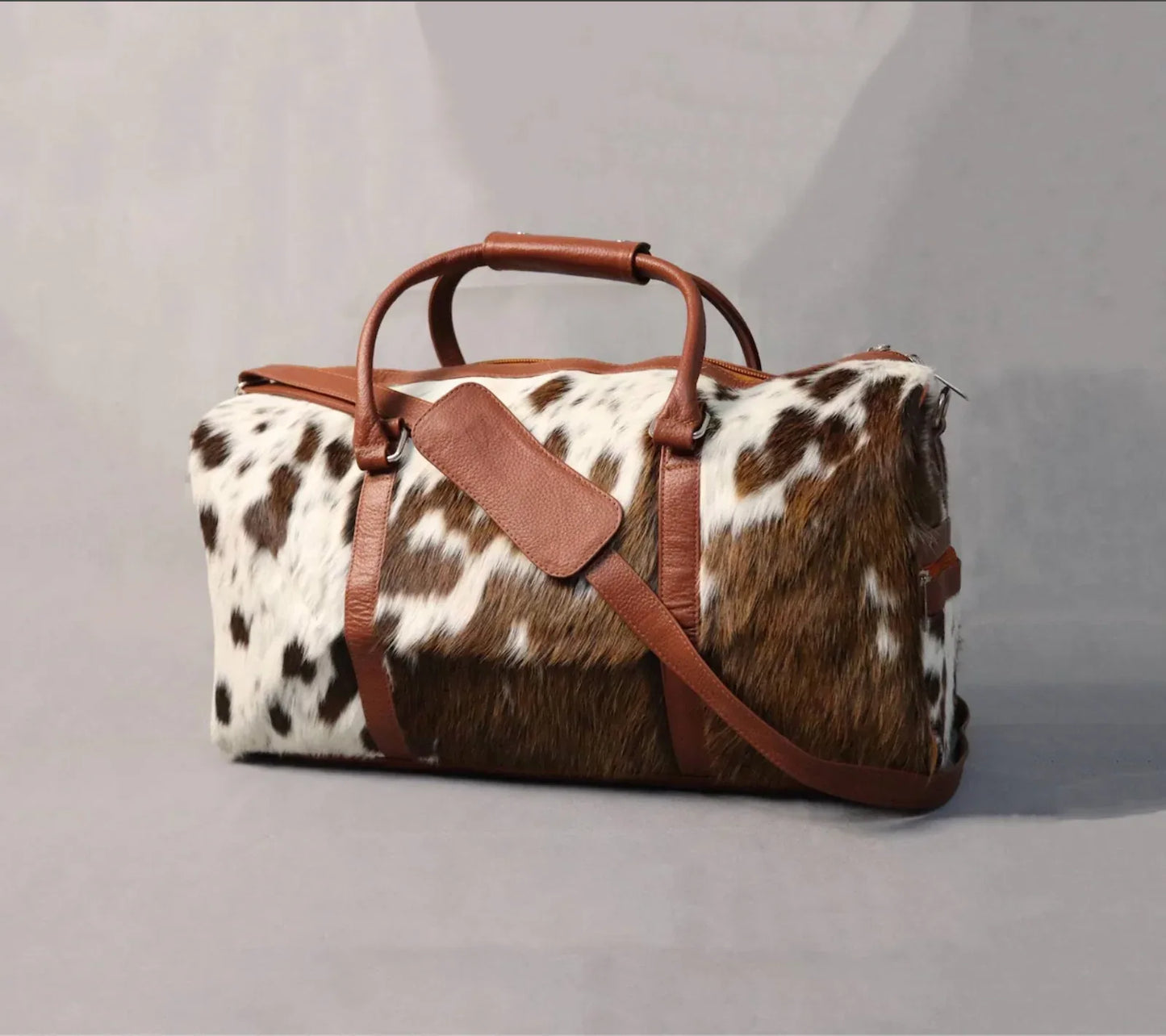 Brown White Western Overnight Bag