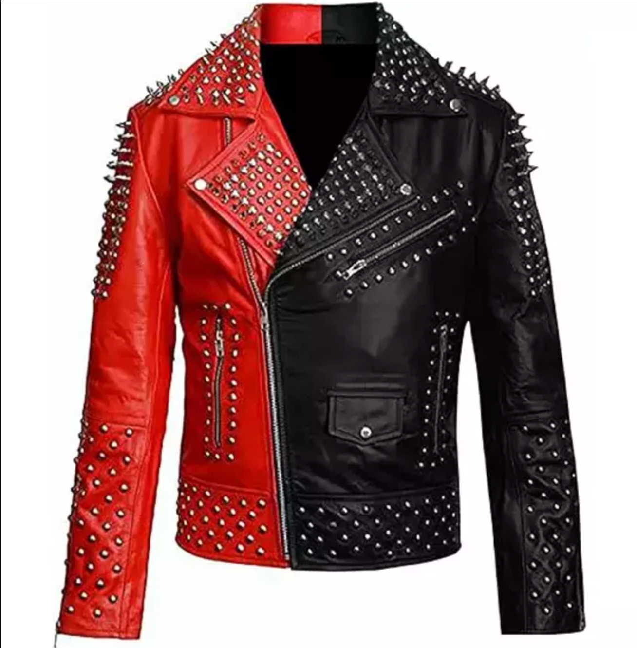 Spiky leather jacket discount