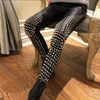 Women's Studded Leather Pants