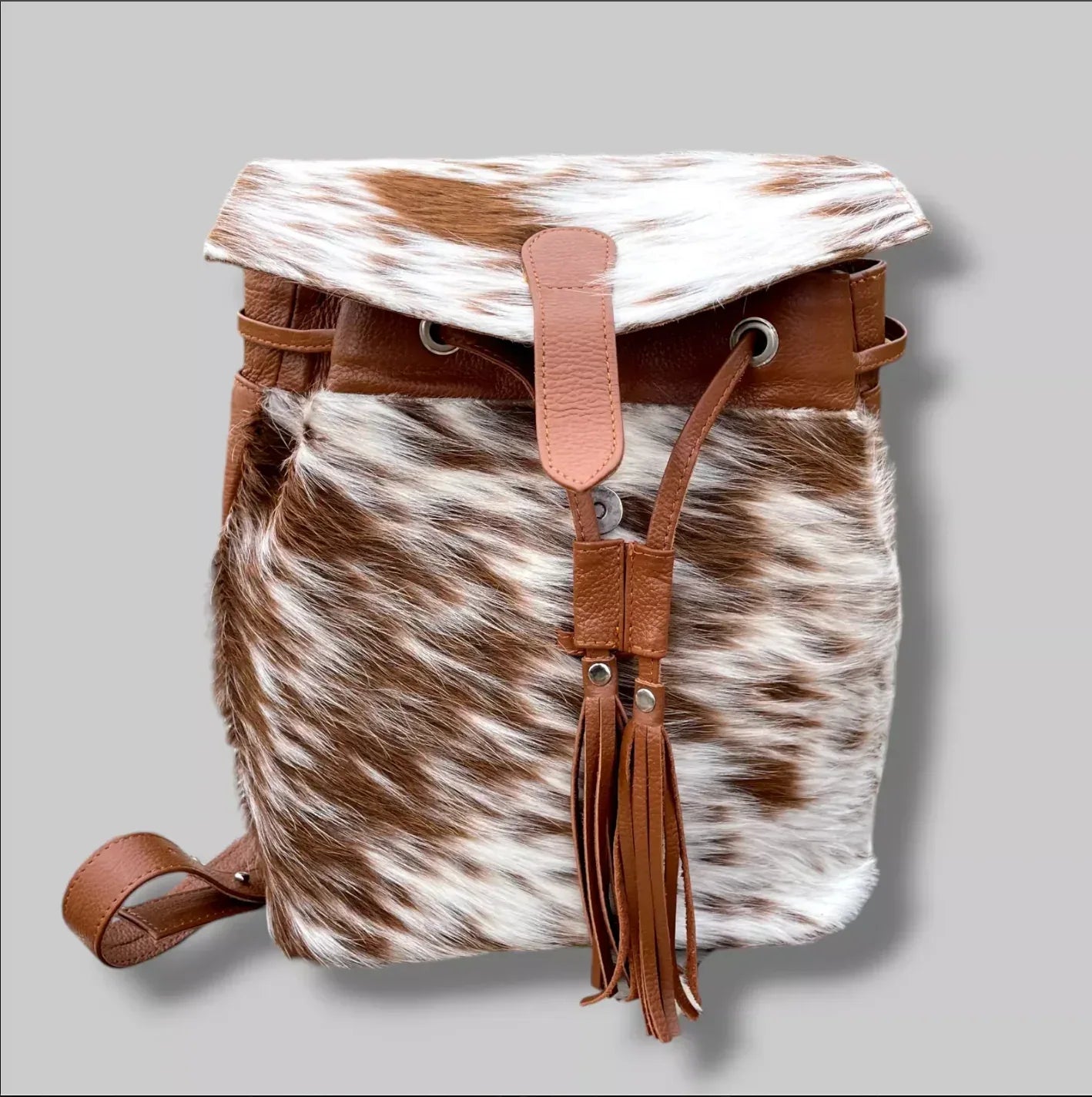 Genuine Real Hair On Cowhide Backpack
