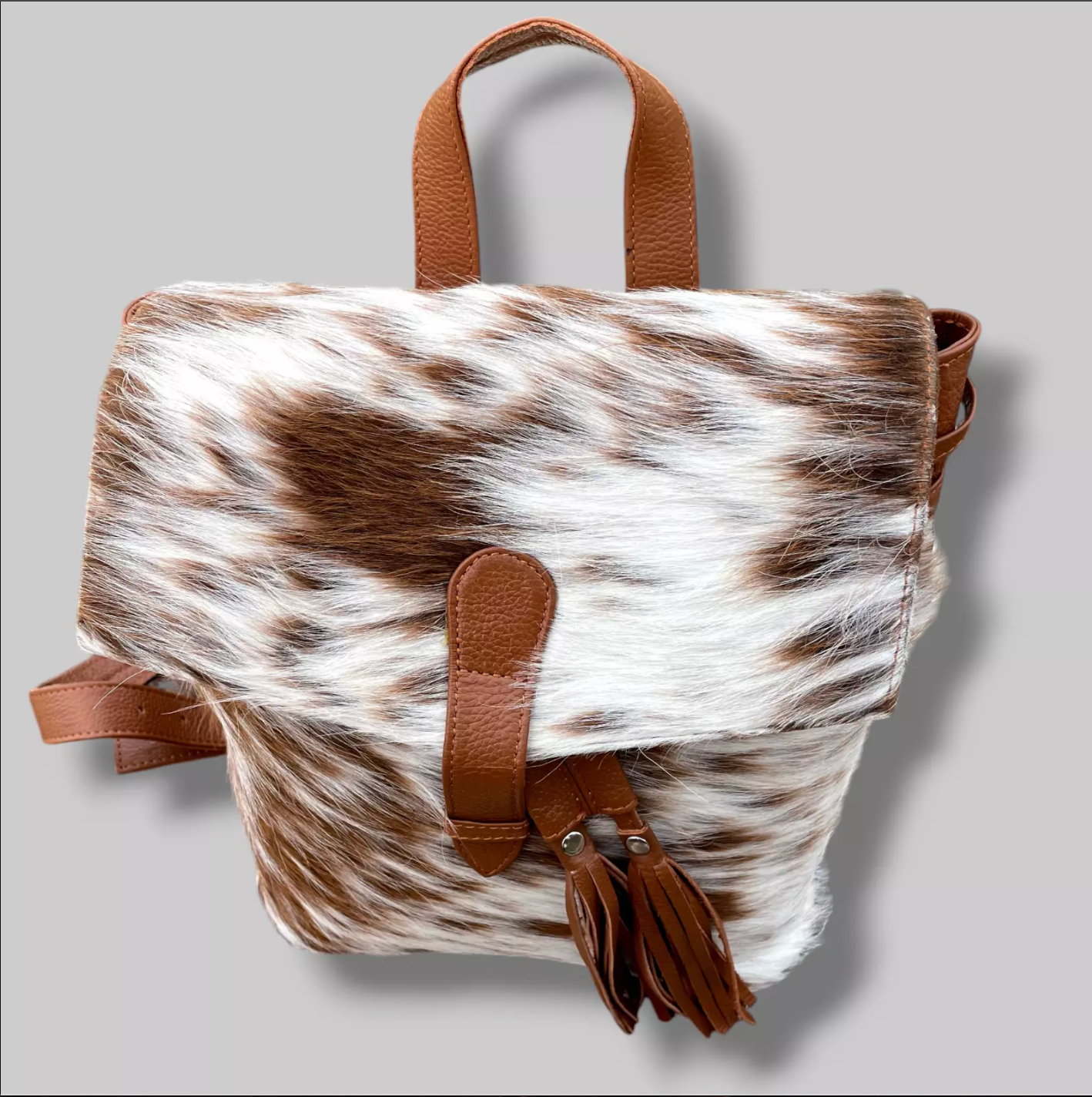 Genuine Real Hair On Cowhide Backpack