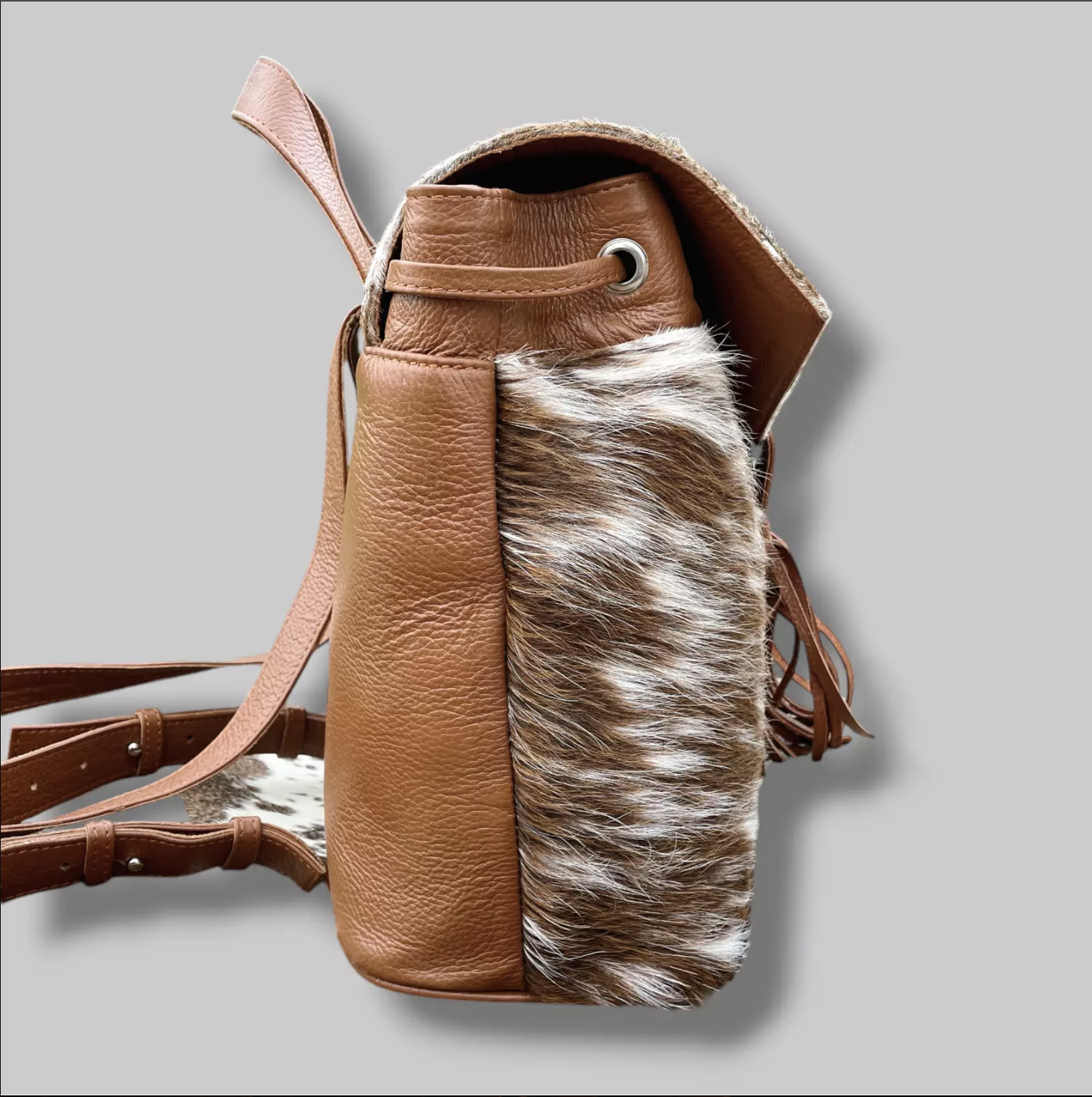 Genuine Real Hair On Cowhide Backpack
