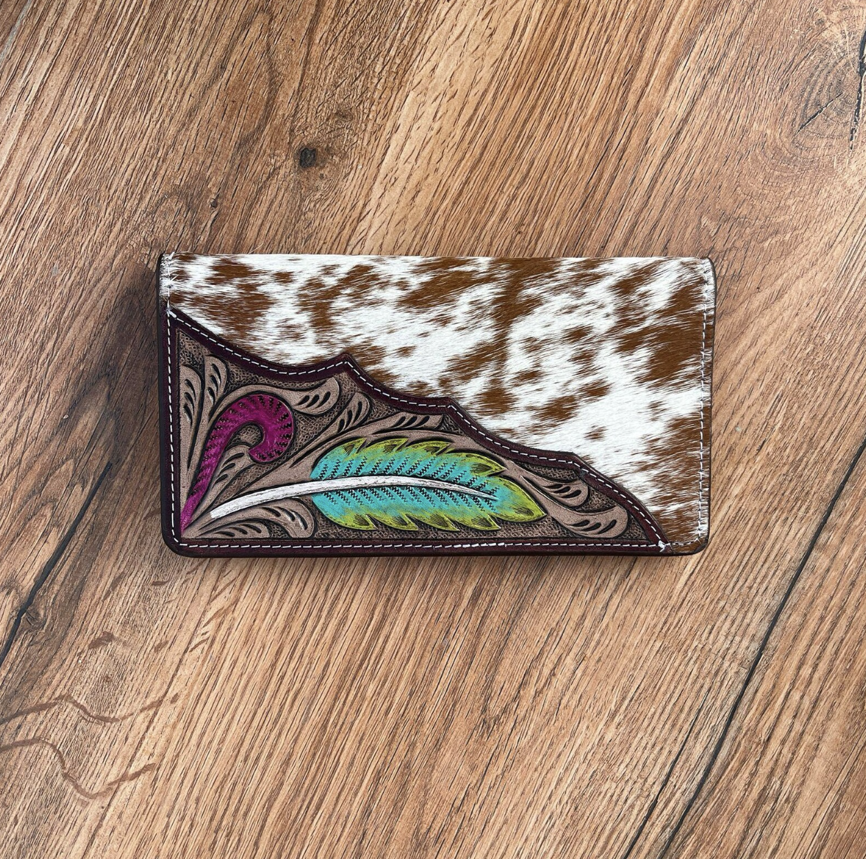 Cowhide Fur Clutch Leather Carving