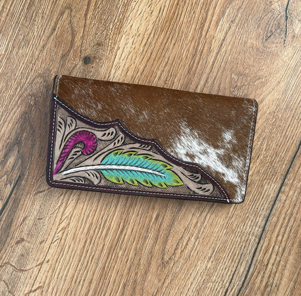 Cowhide Fur Clutch Leather Carving