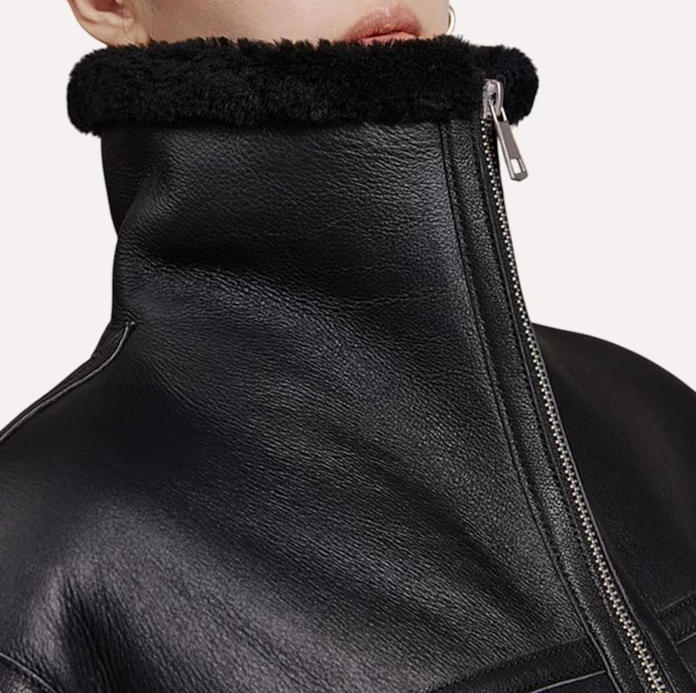 Mid Length Leather Jacket Women
