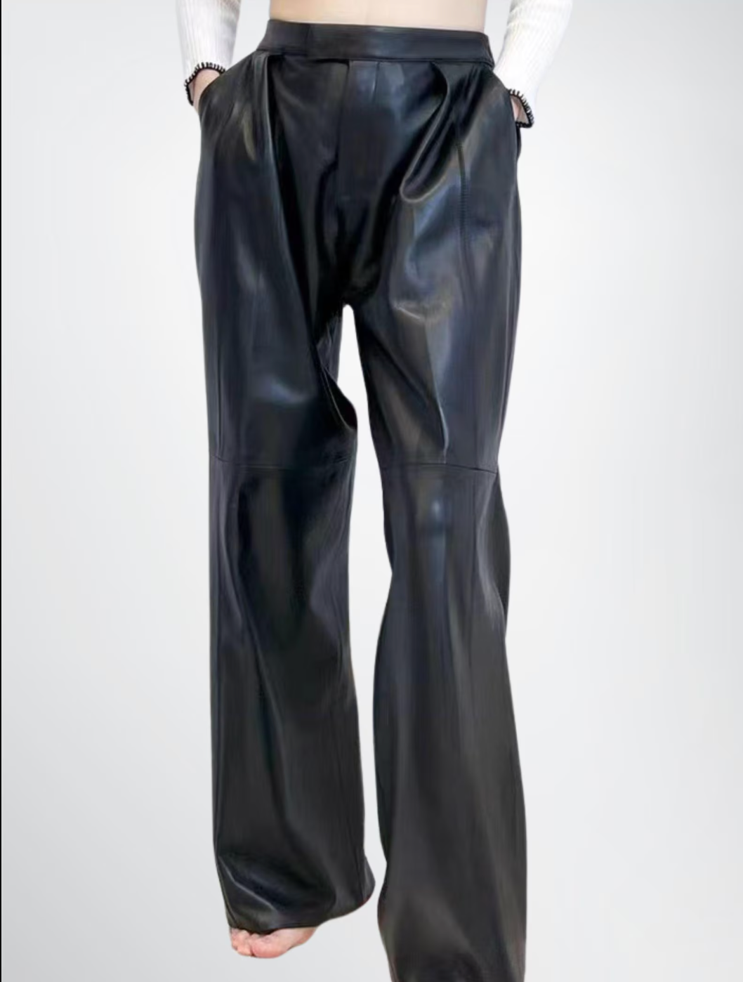wide leg leather pants women