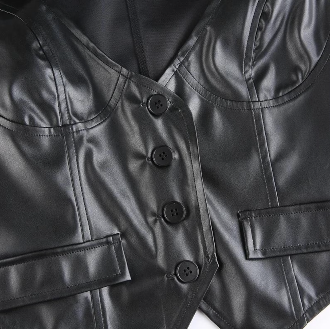 skinny leather vest women's