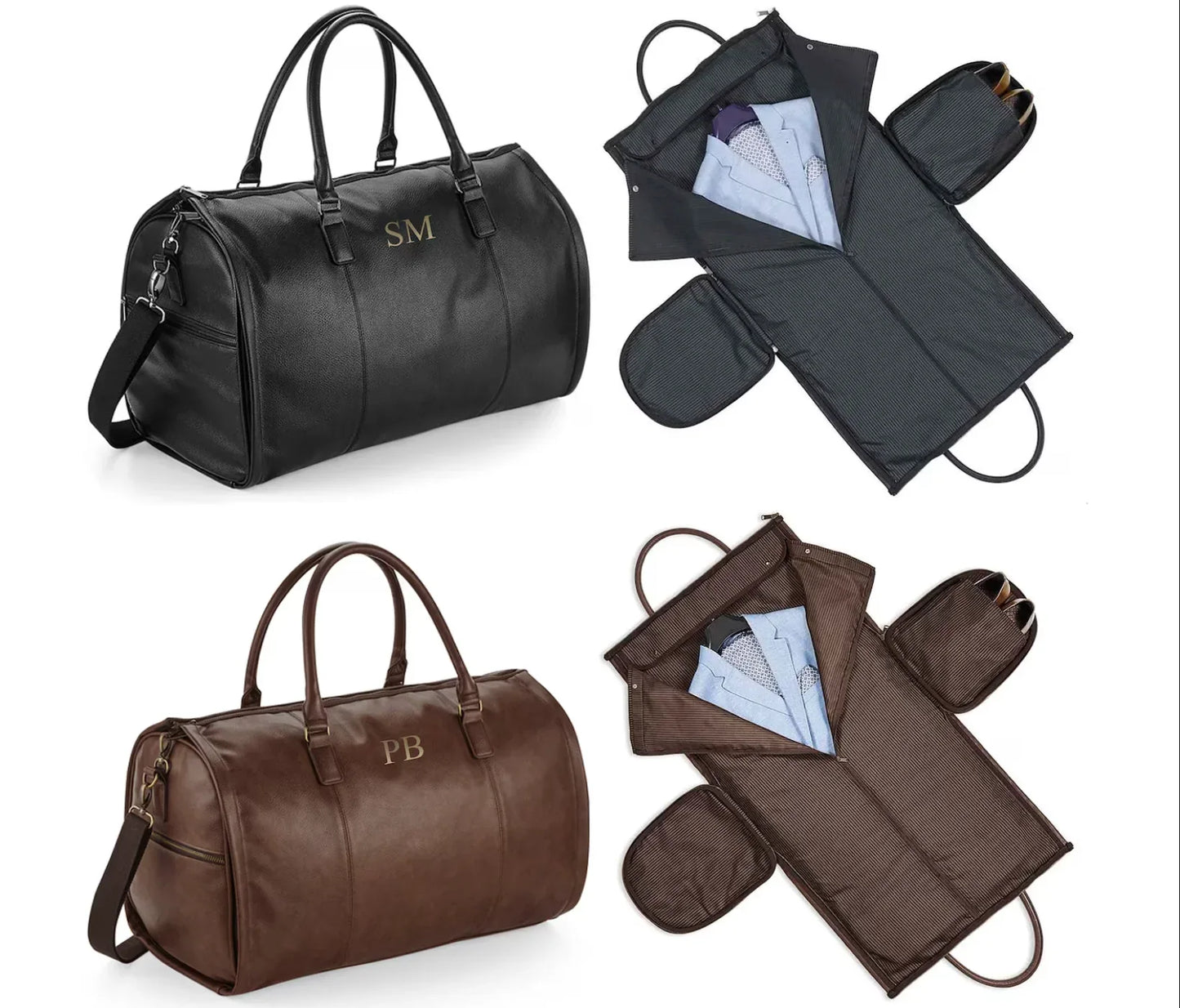 real leather convertible garment bag