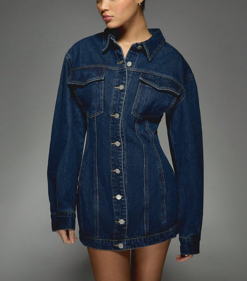 blue denim shirt dress womens