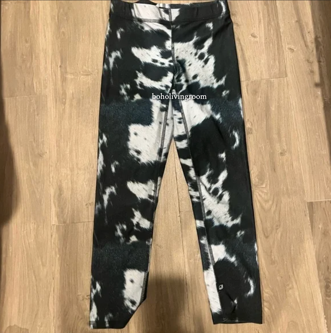 Black White Cowhide Trouser Western