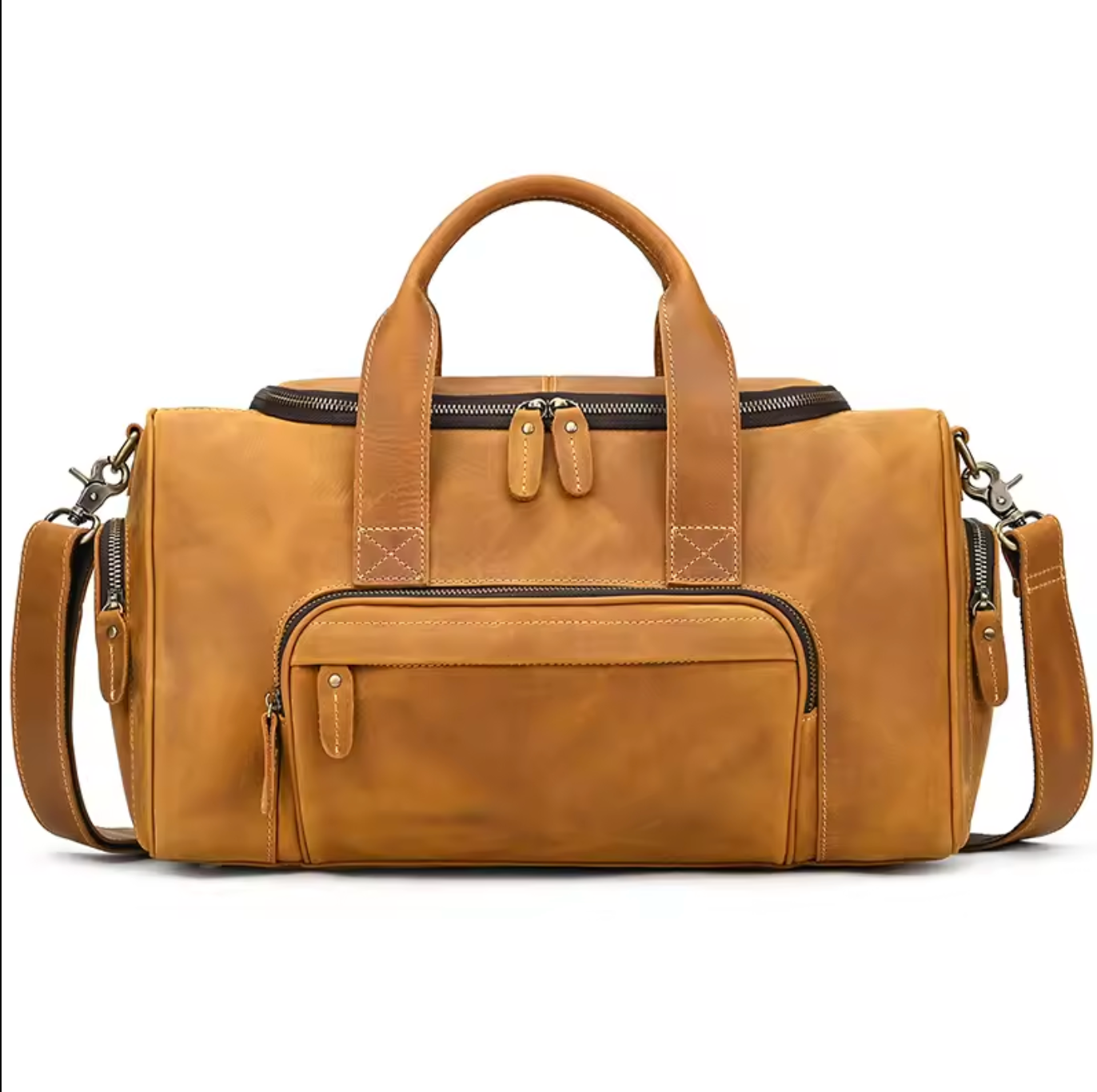 genuine leather large travel bag
