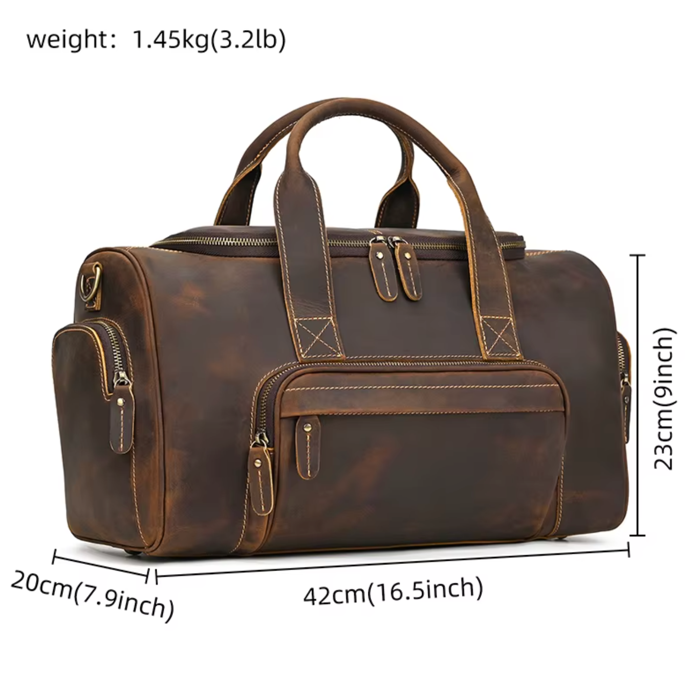 genuine leather large travel bag