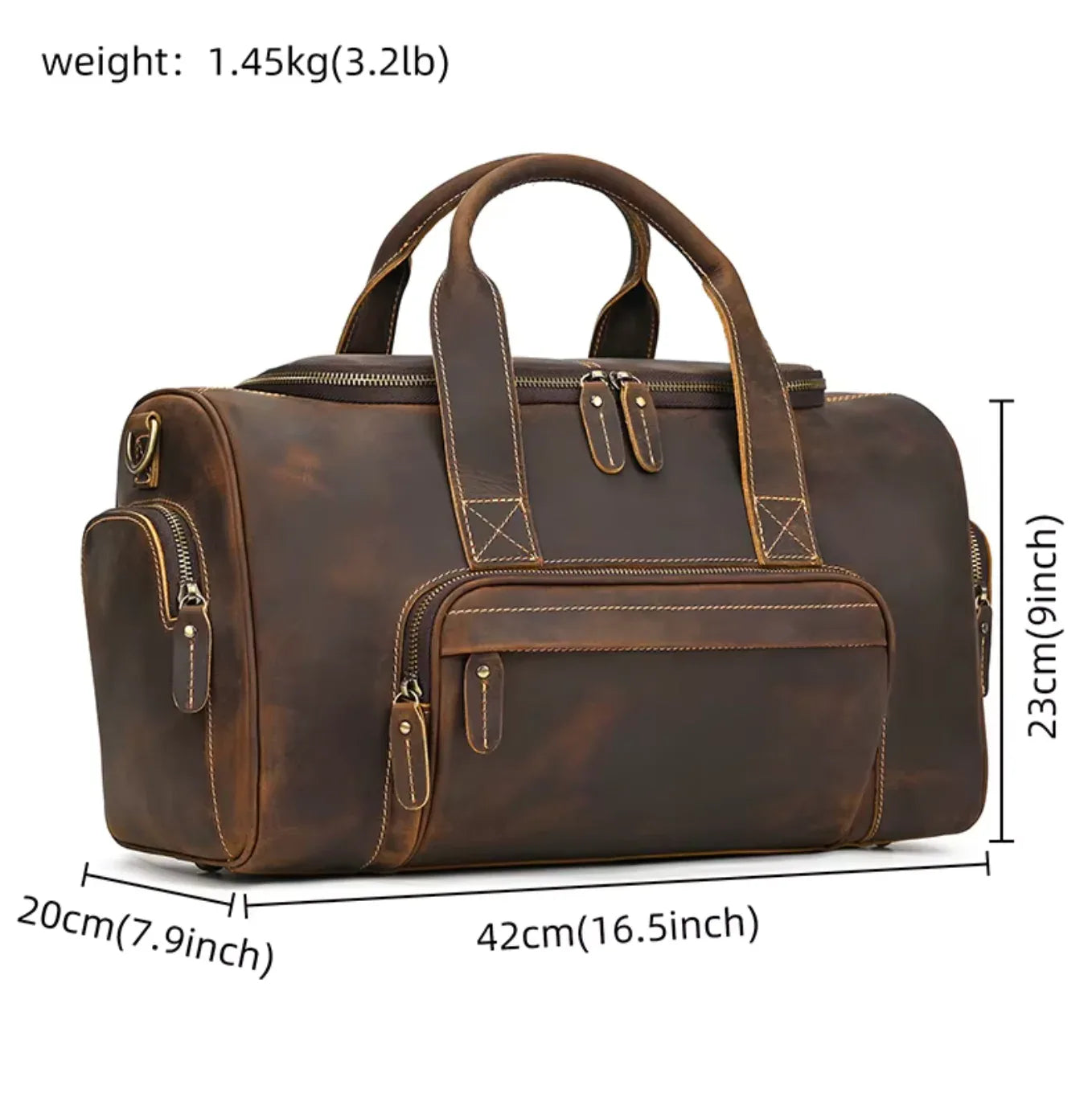 genuine leather large travel bag