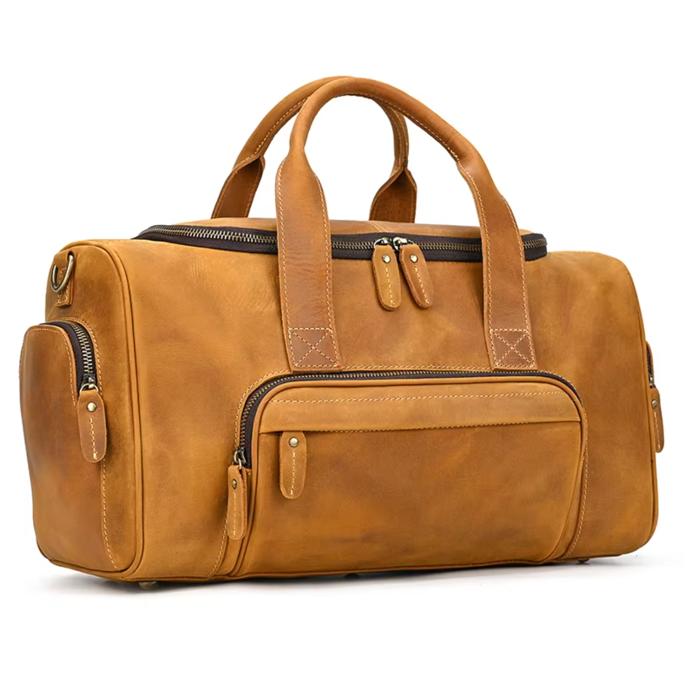 genuine leather large travel bag
