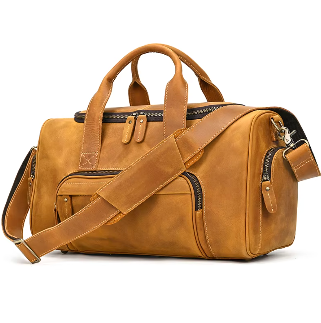 genuine leather large travel bag