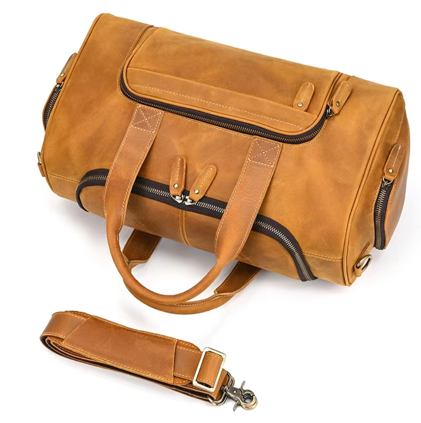 genuine leather large travel bag