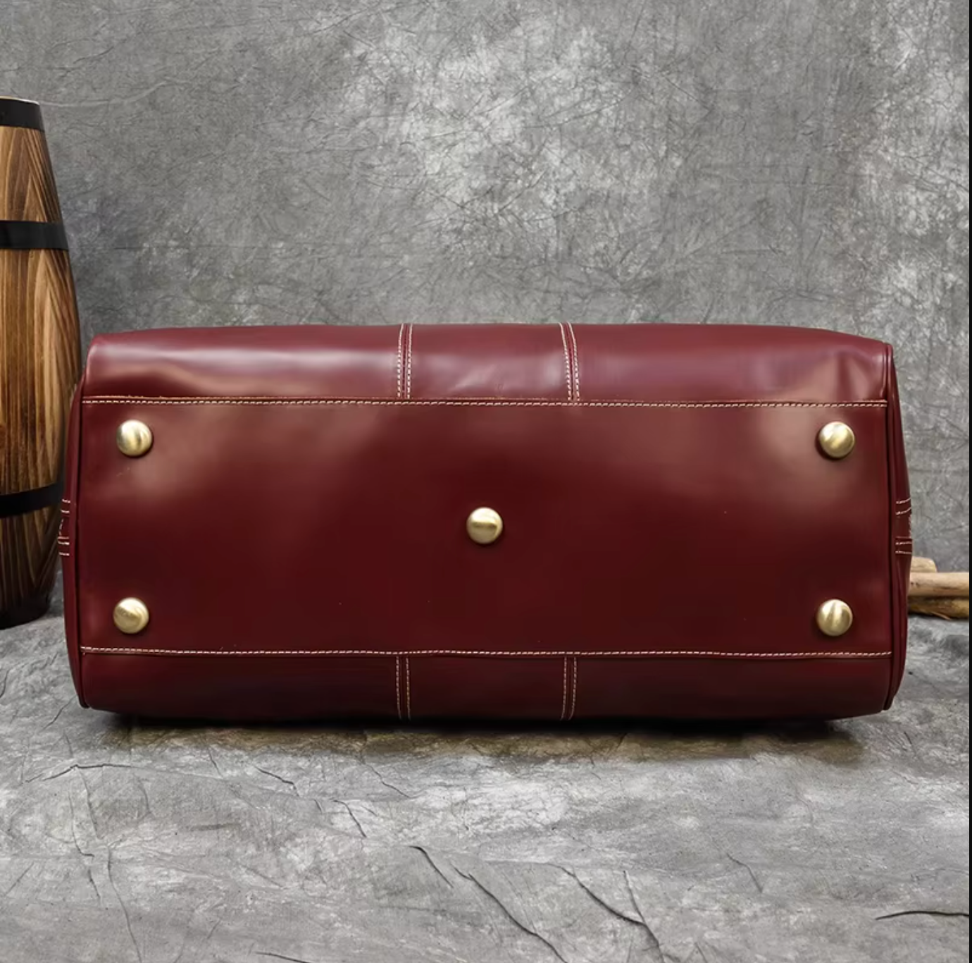 Genuine Cowhide Leather Travel Duffle Bag