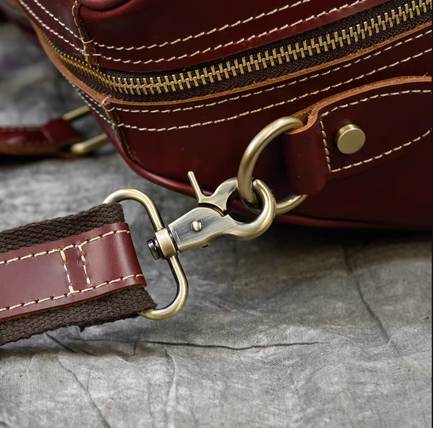 Genuine Cowhide Leather Travel Duffle Bag