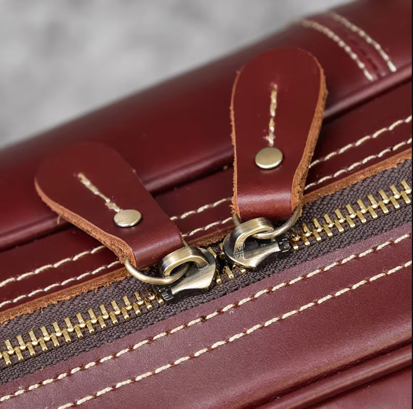 Genuine Cowhide Leather Travel Duffle Bag