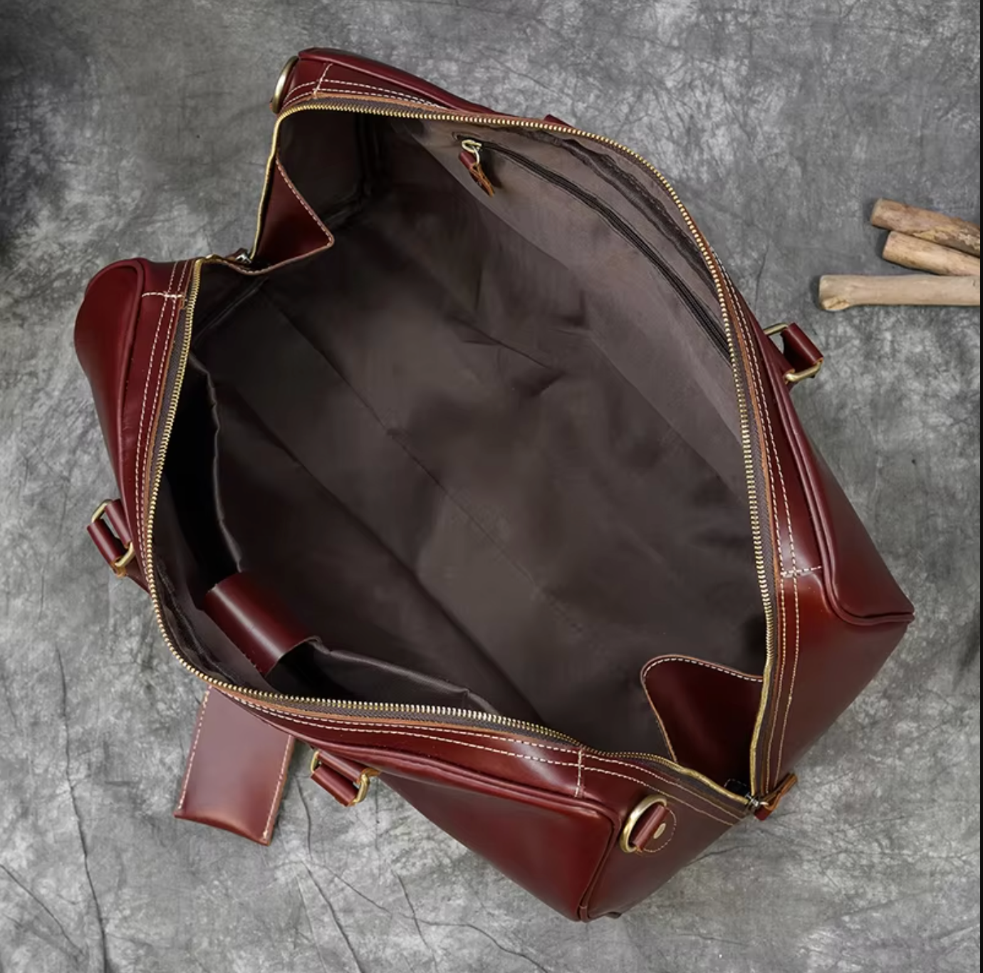 Genuine Cowhide Leather Travel Duffle Bag