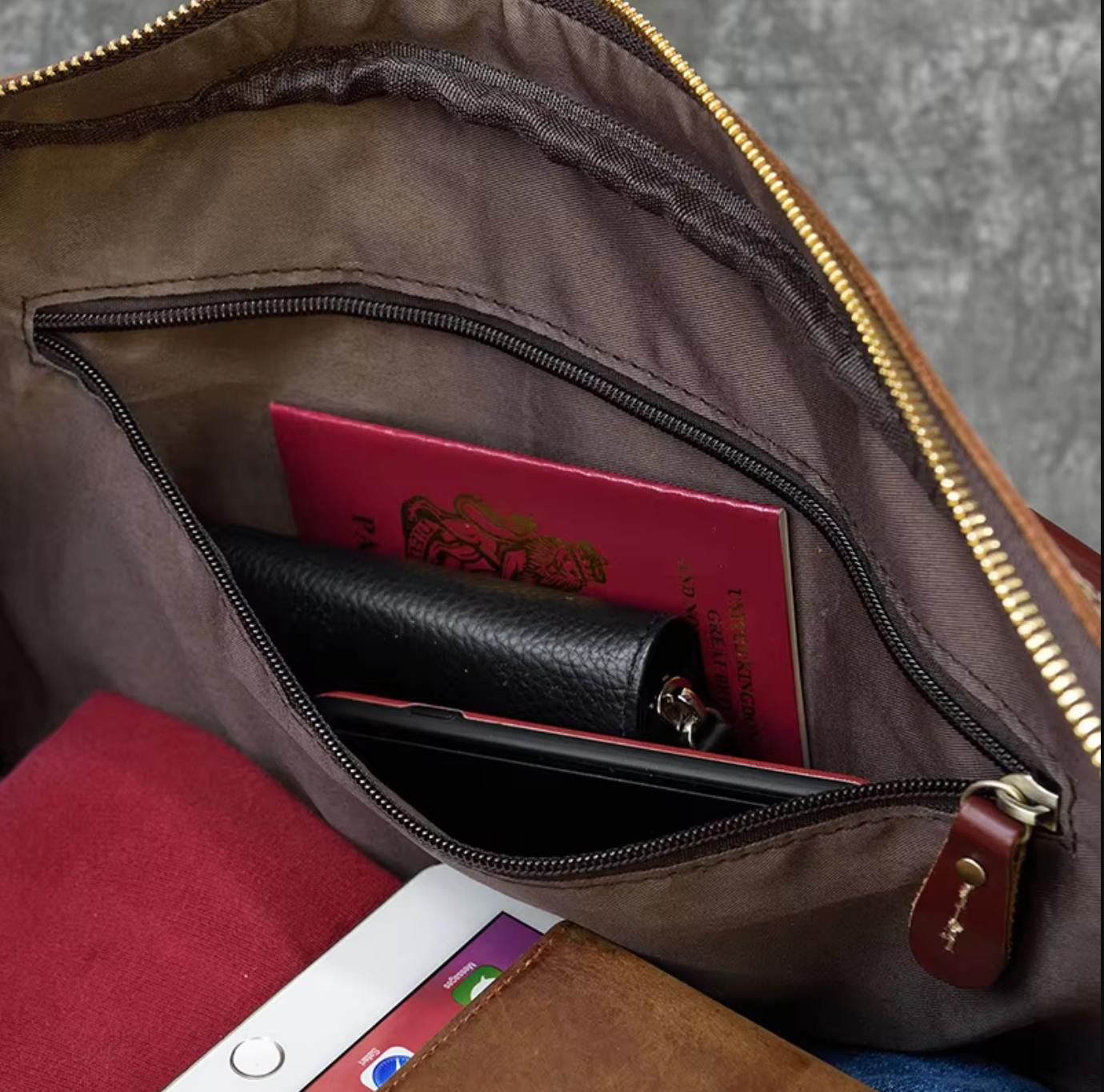 Genuine Cowhide Leather Travel Duffle Bag