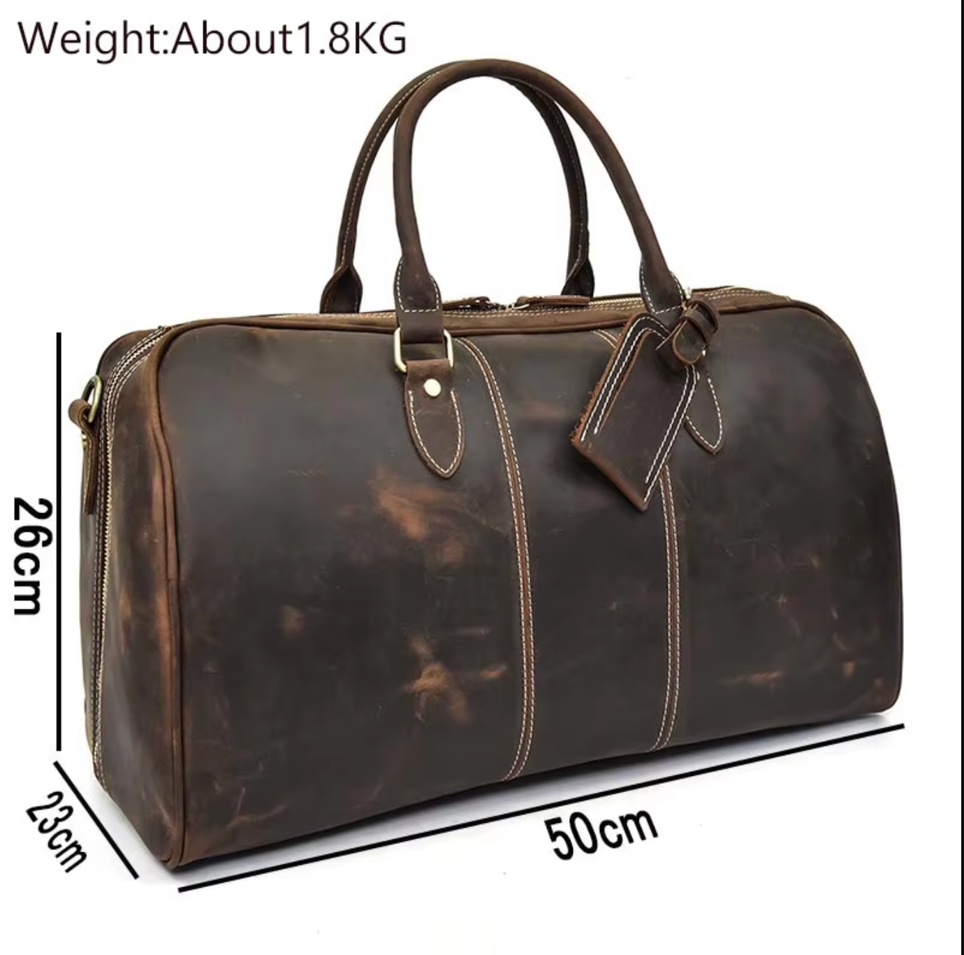 Travel Duffle Bag Leather Mens