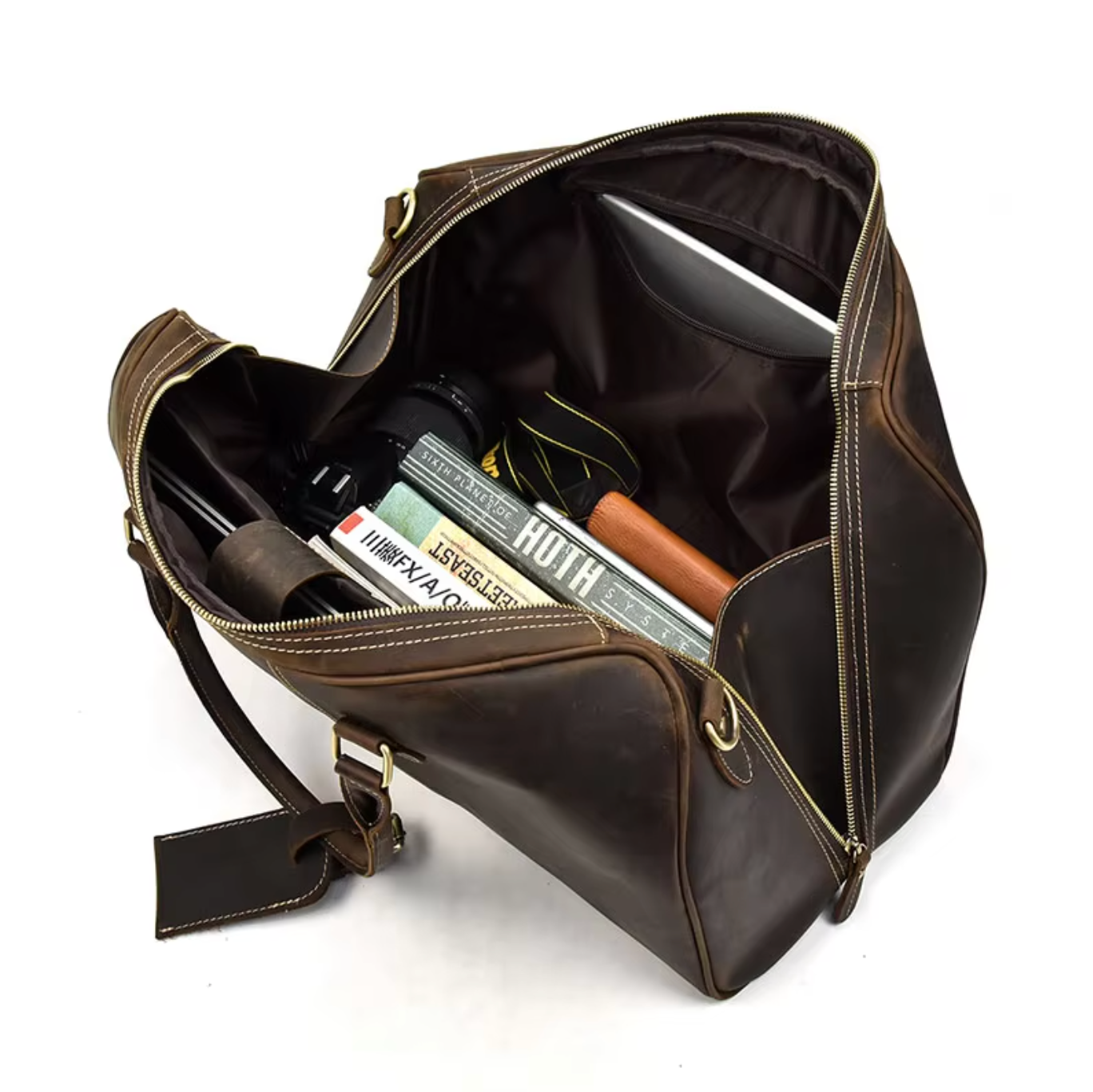 Travel Duffle Bag Leather Mens