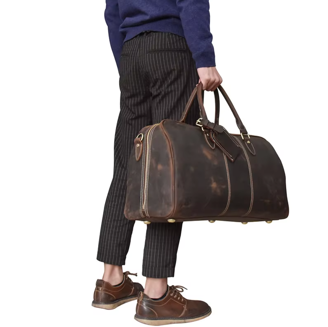 Travel Duffle Bag Leather Mens