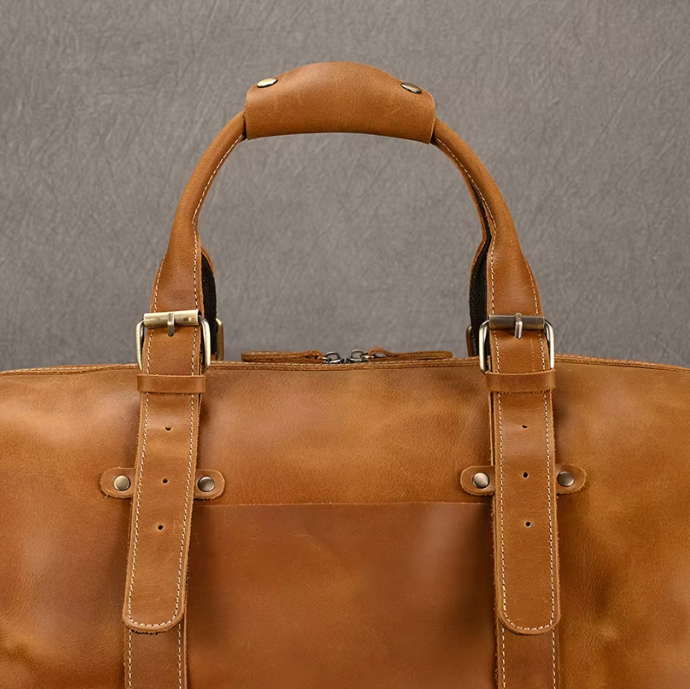 Men's Brown Leather Luggage Carry Bag