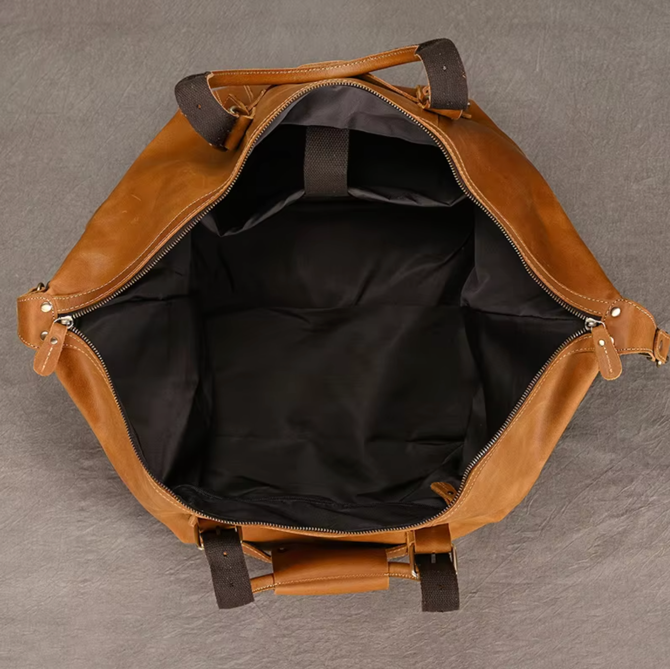 Men's Brown Leather Luggage Carry Bag
