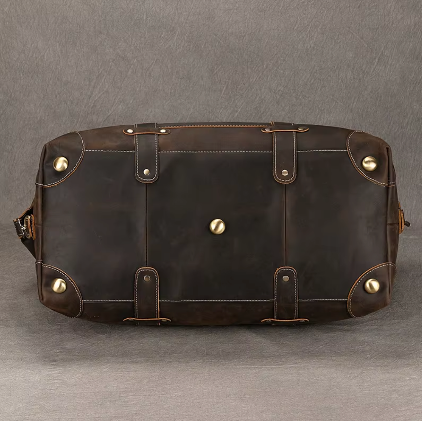 Mens Brown Leather Overnight Bag for Travel
