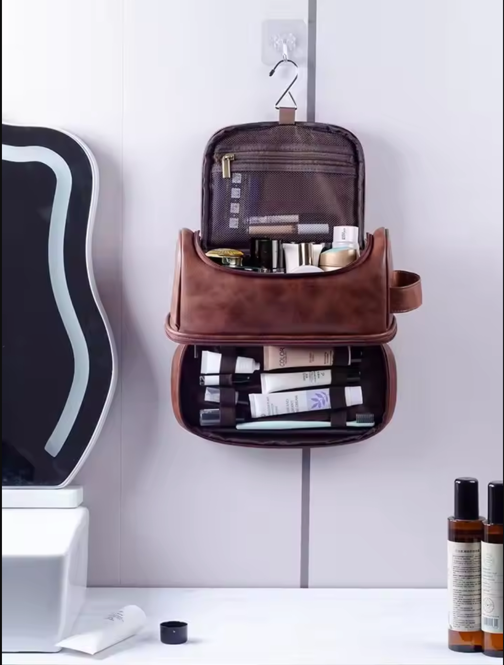 Real Leather Travel Dopp Kit