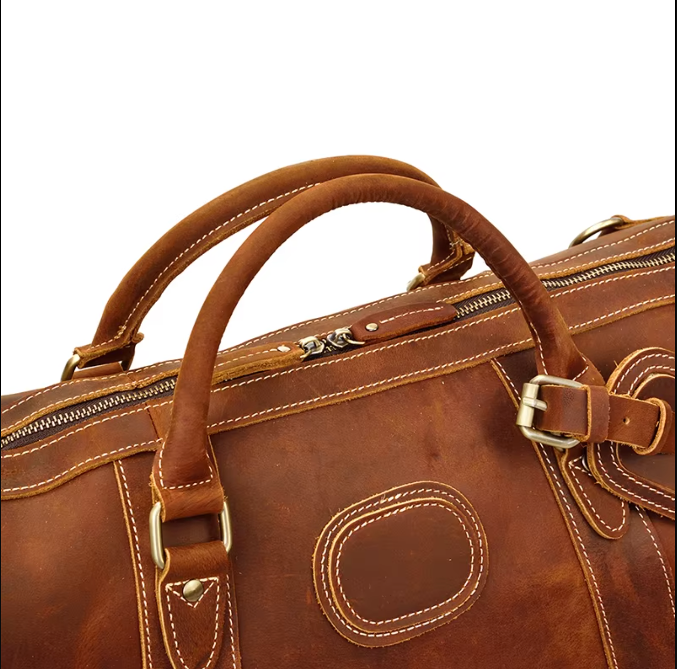 Brown Leather Weekender Bag Overnight Travel Duffle