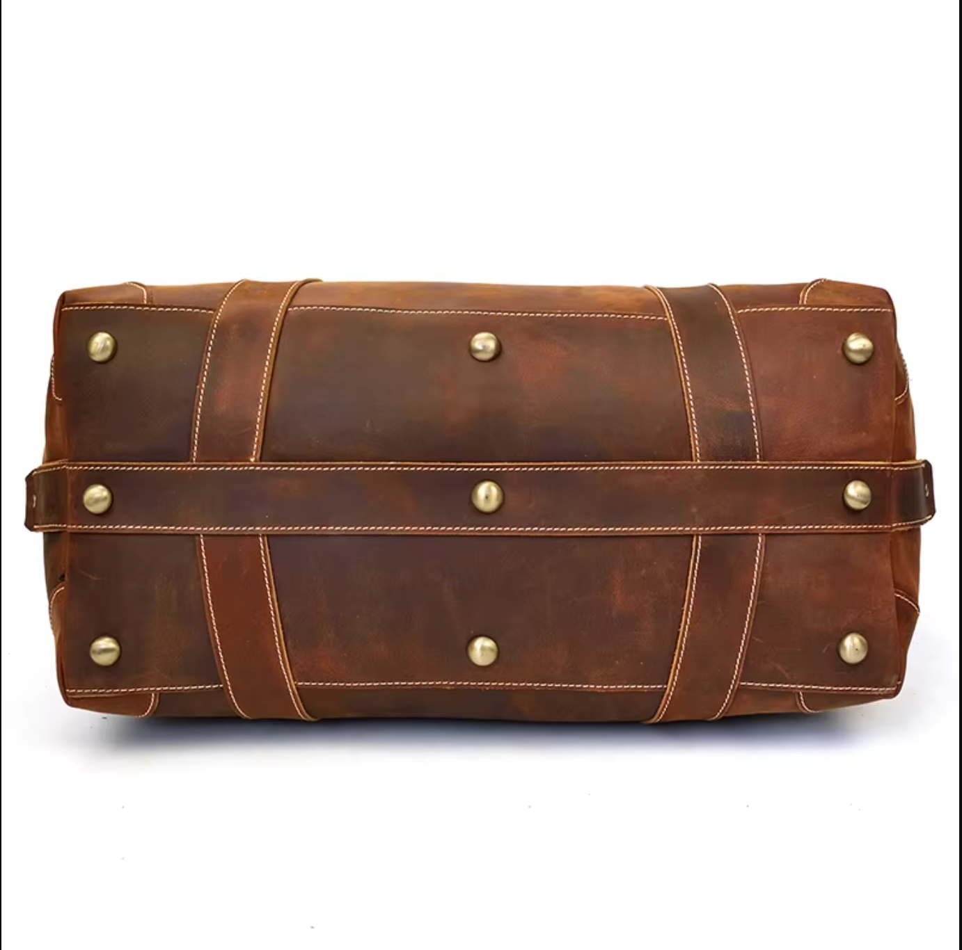 Brown Leather Weekender Bag Overnight Travel Duffle